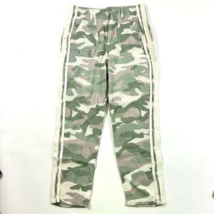 Boston Proper Cropped Side Stripe Camouflage Pants